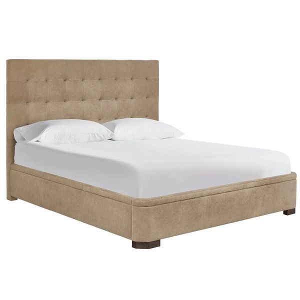 Leather Upholstered lozko, Vail Toffee