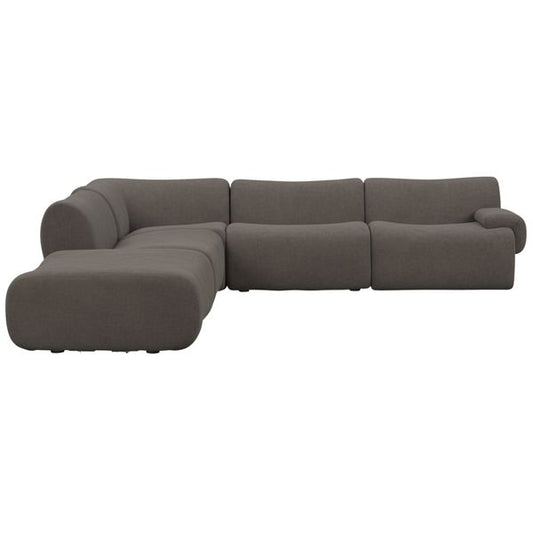 5 Piece Modular L-Sectional, Grey