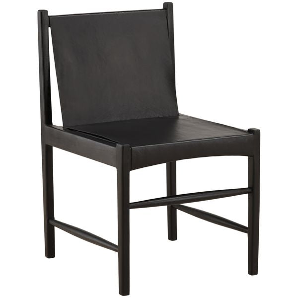 Leather Dining Krzeslo, Black, Set of 2